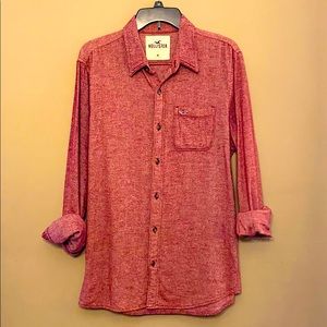 Hollister Casual Button Down Shirt - Red Heather